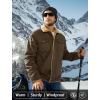 imageMAGCOMSEN Mens Winter Jacket Lined Sherpa Jacket Warm Trucker Coat Multi PocketBrown