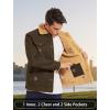 imageMAGCOMSEN Mens Winter Jacket Lined Sherpa Jacket Warm Trucker Coat Multi PocketBrown