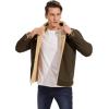 imageMAGCOMSEN Mens Winter Jacket Lined Sherpa Jacket Warm Trucker Coat Multi PocketBrown