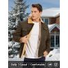 imageMAGCOMSEN Mens Winter Jacket Lined Sherpa Jacket Warm Trucker Coat Multi PocketBrown