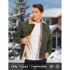 imageMAGCOMSEN Mens Winter Jacket Lined Sherpa Jacket Warm Trucker Coat Multi PocketGreen