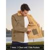 imageMAGCOMSEN Mens Winter Jacket Lined Sherpa Jacket Warm Trucker Coat Multi PocketKhaki