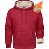 imageMAGCOMSEN Mens Heavy Hoodie Sherpa Fleece Lined Pullover Thick Winter Hooded SweatshirtTomato Red