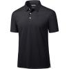 imageMAGCOMSEN Mens Polo Shirts 3 Buttons Casual Work T Shirts Quick Dry Short Sleeve Golf Shirt Pique Jersey Outdoor PerformanceBlack