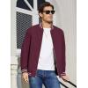 imageMAGCOMSEN Mens Jacket Lightweight Bomber Jacket Zip Up Windbreaker Casual Spring Fall Jackets with PocketsWine Red