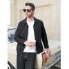 imageMAGCOMSEN Mens Lightweight Jackets Full Zip Up Light Coat Laydown Collar Jacket Casual Windbreaker Jacket with Zip PocketsBlack