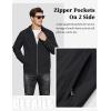 imageMAGCOMSEN Mens Lightweight Jackets Full Zip Up Light Coat Laydown Collar Jacket Casual Windbreaker Jacket with Zip PocketsBlack