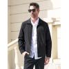imageMAGCOMSEN Mens Lightweight Jackets Full Zip Up Light Coat Laydown Collar Jacket Casual Windbreaker Jacket with Zip PocketsBlack