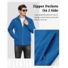 imageMAGCOMSEN Mens Lightweight Jackets Full Zip Up Light Coat Laydown Collar Jacket Casual Windbreaker Jacket with Zip PocketsBlue Green