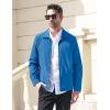 imageMAGCOMSEN Mens Lightweight Jackets Full Zip Up Light Coat Laydown Collar Jacket Casual Windbreaker Jacket with Zip PocketsBlue Green