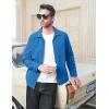 imageMAGCOMSEN Mens Lightweight Jackets Full Zip Up Light Coat Laydown Collar Jacket Casual Windbreaker Jacket with Zip PocketsBlue Green