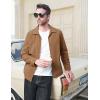 imageMAGCOMSEN Mens Lightweight Jackets Full Zip Up Light Coat Laydown Collar Jacket Casual Windbreaker Jacket with Zip PocketsBrown