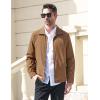imageMAGCOMSEN Mens Lightweight Jackets Full Zip Up Light Coat Laydown Collar Jacket Casual Windbreaker Jacket with Zip PocketsBrown