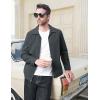 imageMAGCOMSEN Mens Lightweight Jackets Full Zip Up Light Coat Laydown Collar Jacket Casual Windbreaker Jacket with Zip PocketsDark Grey