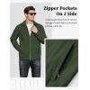 imageMAGCOMSEN Mens Lightweight Jackets Full Zip Up Light Coat Laydown Collar Jacket Casual Windbreaker Jacket with Zip PocketsGreen