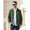 imageMAGCOMSEN Mens Lightweight Jackets Full Zip Up Light Coat Laydown Collar Jacket Casual Windbreaker Jacket with Zip PocketsGreen