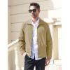 imageMAGCOMSEN Mens Lightweight Jackets Full Zip Up Light Coat Laydown Collar Jacket Casual Windbreaker Jacket with Zip PocketsKhaki