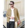 imageMAGCOMSEN Mens Lightweight Jackets Full Zip Up Light Coat Laydown Collar Jacket Casual Windbreaker Jacket with Zip PocketsKhaki