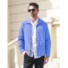imageMAGCOMSEN Mens Lightweight Jackets Full Zip Up Light Coat Laydown Collar Jacket Casual Windbreaker Jacket with Zip PocketsLight Blue