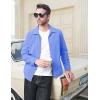 imageMAGCOMSEN Mens Lightweight Jackets Full Zip Up Light Coat Laydown Collar Jacket Casual Windbreaker Jacket with Zip PocketsLight Blue