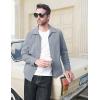 imageMAGCOMSEN Mens Lightweight Jackets Full Zip Up Light Coat Laydown Collar Jacket Casual Windbreaker Jacket with Zip PocketsLight Grey