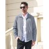 imageMAGCOMSEN Mens Lightweight Jackets Full Zip Up Light Coat Laydown Collar Jacket Casual Windbreaker Jacket with Zip PocketsLight Grey