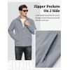 imageMAGCOMSEN Mens Lightweight Jackets Full Zip Up Light Coat Laydown Collar Jacket Casual Windbreaker Jacket with Zip PocketsLight Grey