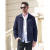 imageMAGCOMSEN Mens Lightweight Jackets Full Zip Up Light Coat Laydown Collar Jacket Casual Windbreaker Jacket with Zip PocketsNavy