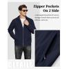 imageMAGCOMSEN Mens Lightweight Jackets Full Zip Up Light Coat Laydown Collar Jacket Casual Windbreaker Jacket with Zip PocketsNavy