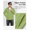 imageMAGCOMSEN Mens Lightweight Jackets Full Zip Up Light Coat Laydown Collar Jacket Casual Windbreaker Jacket with Zip PocketsOlive Green