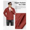 imageMAGCOMSEN Mens Lightweight Jackets Full Zip Up Light Coat Laydown Collar Jacket Casual Windbreaker Jacket with Zip PocketsOrange