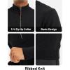 imageMAGCOMSEN Mens Quarter Zip Pullover Sweaters Casual Knit Polo Sweaters Fall Winter SweatshirtsBlack