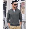 imageMAGCOMSEN Mens Quarter Zip Pullover Sweaters Casual Knit Polo Sweaters Fall Winter SweatshirtsDark Grey