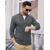 imageMAGCOMSEN Mens Quarter Zip Pullover Sweaters Casual Knit Polo Sweaters Fall Winter SweatshirtsDark Grey