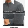 imageMAGCOMSEN Mens Quarter Zip Pullover Sweaters Casual Knit Polo Sweaters Fall Winter SweatshirtsDark Grey