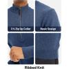 imageMAGCOMSEN Mens Quarter Zip Pullover Sweaters Casual Knit Polo Sweaters Fall Winter SweatshirtsDenim Blue