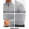 imageMAGCOMSEN Mens Quarter Zip Pullover Sweaters Casual Knit Polo Sweaters Fall Winter SweatshirtsLight Grey