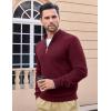 imageMAGCOMSEN Mens Quarter Zip Pullover Sweaters Casual Knit Polo Sweaters Fall Winter SweatshirtsWine Red