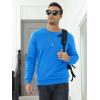 imageMAGCOMSEN Mens Sherpa Lined Sweatshirts Fleece Pullover Basic Tops Warm Crewneck Winter SweatshirtAzure