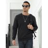 imageMAGCOMSEN Mens Sherpa Lined Sweatshirts Fleece Pullover Basic Tops Warm Crewneck Winter SweatshirtBlack