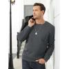 imageMAGCOMSEN Mens Sherpa Lined Sweatshirts Fleece Pullover Basic Tops Warm Crewneck Winter SweatshirtGrey