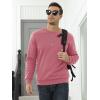 imageMAGCOMSEN Mens Sherpa Lined Sweatshirts Fleece Pullover Basic Tops Warm Crewneck Winter SweatshirtGrey Pink