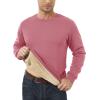 imageMAGCOMSEN Mens Sherpa Lined Sweatshirts Fleece Pullover Basic Tops Warm Crewneck Winter SweatshirtGrey Pink
