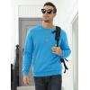 imageMAGCOMSEN Mens Sherpa Lined Sweatshirts Fleece Pullover Basic Tops Warm Crewneck Winter SweatshirtIce Blue