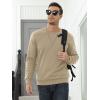 imageMAGCOMSEN Mens Sherpa Lined Sweatshirts Fleece Pullover Basic Tops Warm Crewneck Winter SweatshirtKhaki