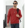 imageMAGCOMSEN Mens Sherpa Lined Sweatshirts Fleece Pullover Basic Tops Warm Crewneck Winter SweatshirtOrange Red