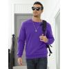 imageMAGCOMSEN Mens Sherpa Lined Sweatshirts Fleece Pullover Basic Tops Warm Crewneck Winter SweatshirtPurple