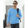 imageMAGCOMSEN Mens Sherpa Lined Sweatshirts Fleece Pullover Basic Tops Warm Crewneck Winter SweatshirtSky Blue