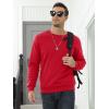 imageMAGCOMSEN Mens Sherpa Lined Sweatshirts Fleece Pullover Basic Tops Warm Crewneck Winter SweatshirtTomato Red