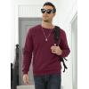 imageMAGCOMSEN Mens Sherpa Lined Sweatshirts Fleece Pullover Basic Tops Warm Crewneck Winter SweatshirtWine Red